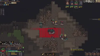 The party fighting elite enemies in a dungeon room, official press kit screenshot