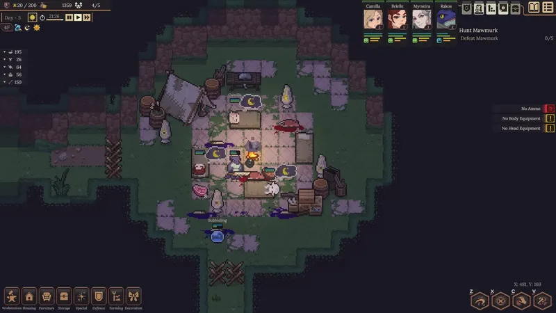 A level-1 settler's stat panel showing the six ability scores inscriptions modify, official Steam screenshot